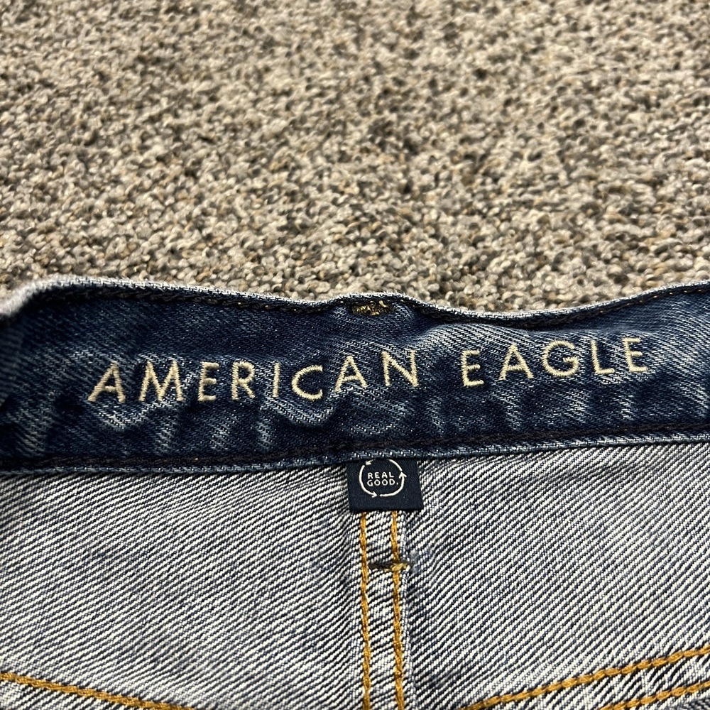 American Eagle Jeans Mens 28x28 Blue Straight Medium Wash Preppy Stretch Denim - Picture 3 of 12
